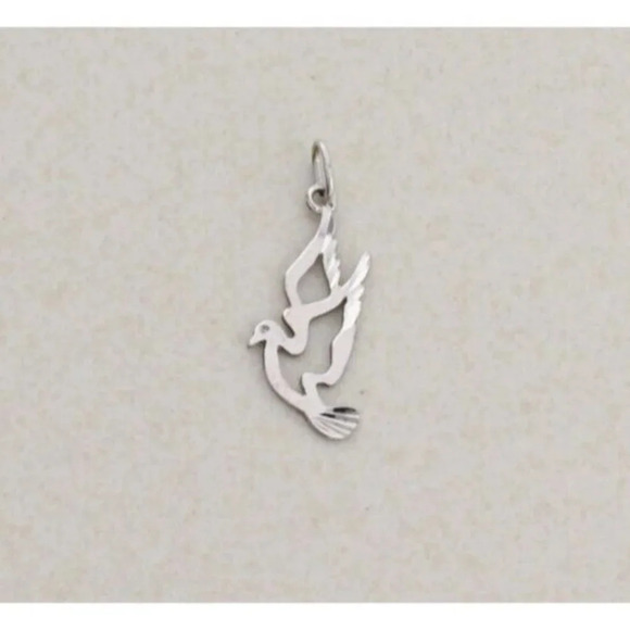 Pendant Only 10k White Gold Dove Pendant - Picture 1 of 5